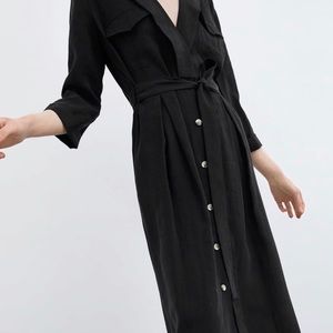 NWT Zara Long Belted Dress